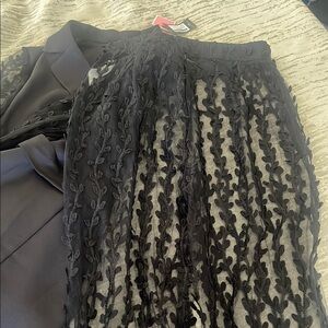 Black Embellished Pants Set for Cocktail